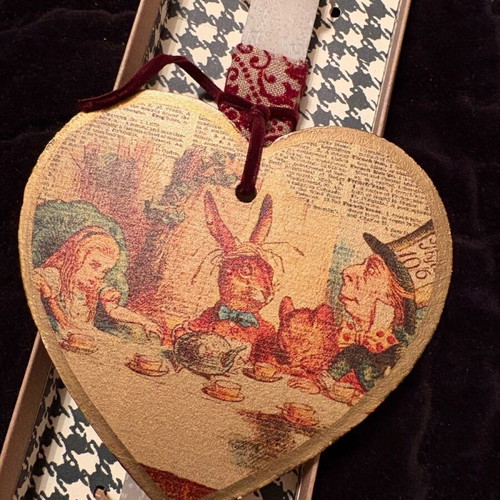Easter candles with wooden decorations Alice in Wonderland new