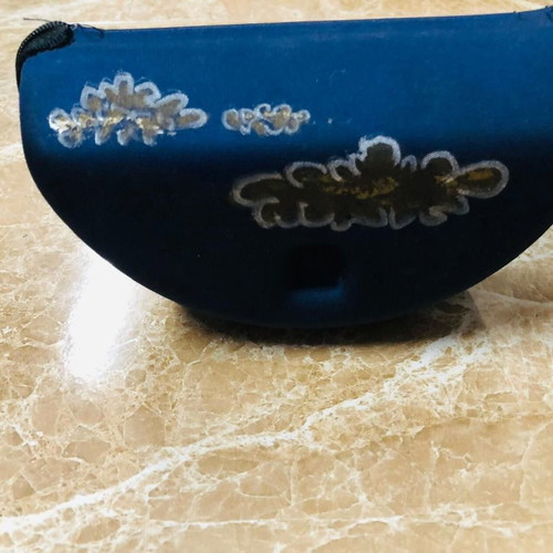 Glasses case with cleaning cloth used