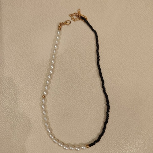 Black and white beaded necklace