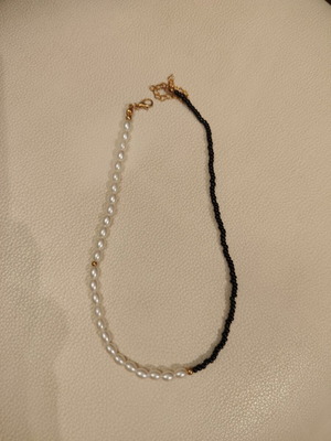 Black and white beaded necklace