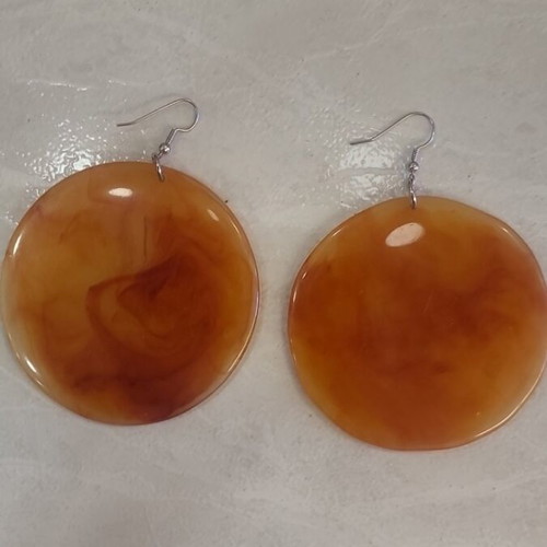 Vintage large hanging earrings Aigner orange like new