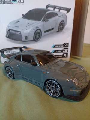 RC Porsche remote control car new, dark gray with extras