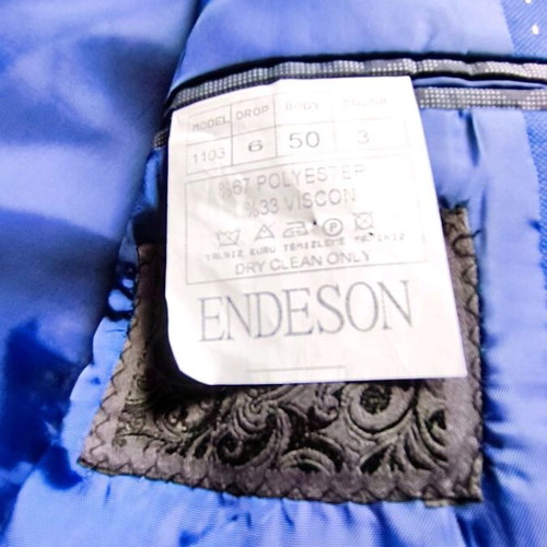 Edeson Fashion blue suit set new with jacket 50, trousers 32, shirt M and tie