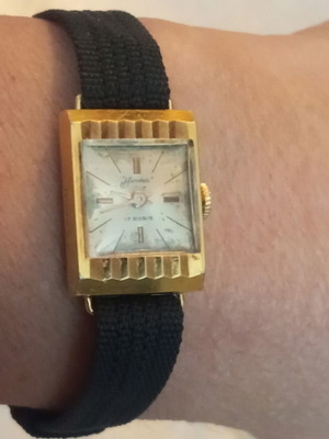 Herma Swiss plaque 10 M vintage women's watch with winding, gold plated case