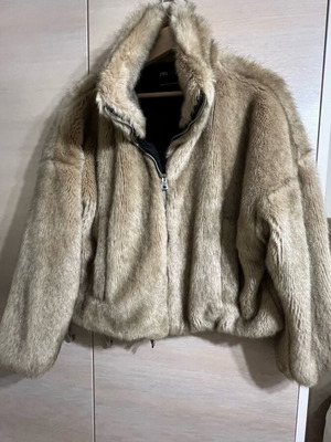 Zara women's fur like new, brown, size S