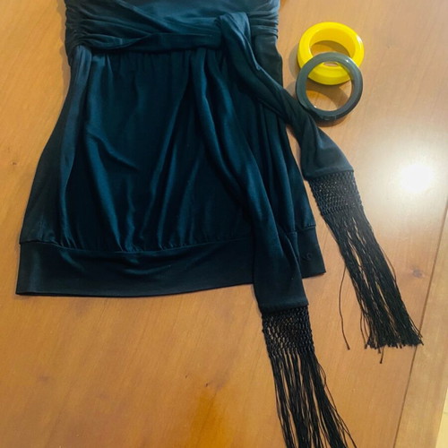 Ted Baker black boho strapless top like new, size S