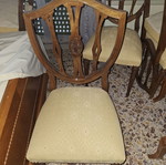 Handmade walnut wood dining chairs from the '60s like new, set of 8