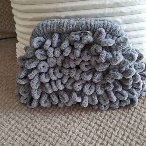 Puffy bag μεσαίου μεγέθους γκρι σαν καινούργιο