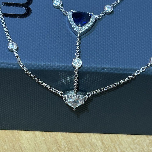 Double pendant APM Monaco new with blue stone, original with certificate