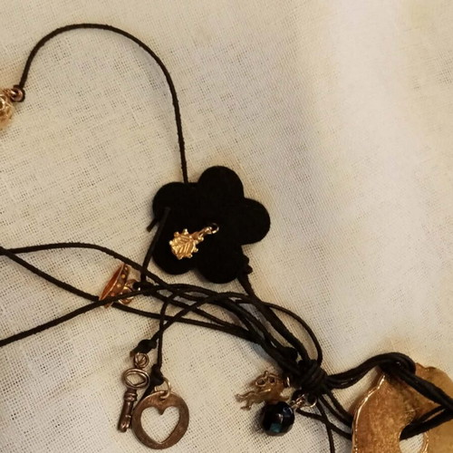 Long necklace with charms like new, 45cm