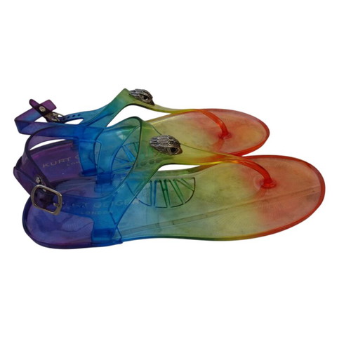 Kurt Geiger Maddison Rainbow Jelly Flat Sandals Size 39 New