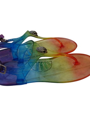 Kurt Geiger Maddison Rainbow Jelly Flat Sandals Size 39 New