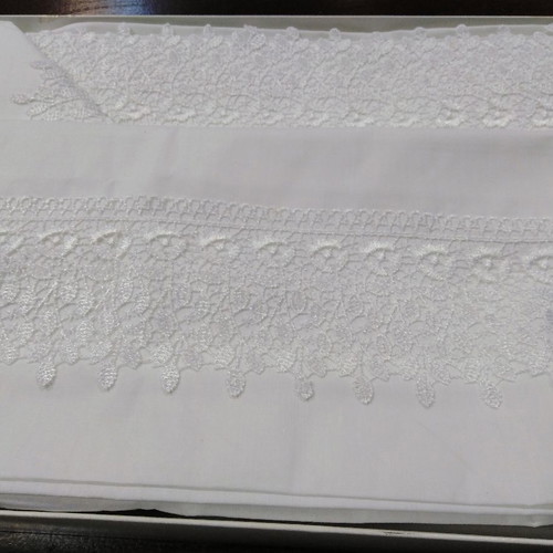 Bed sheet set super king with lace 2.30x2.60 100% cotton