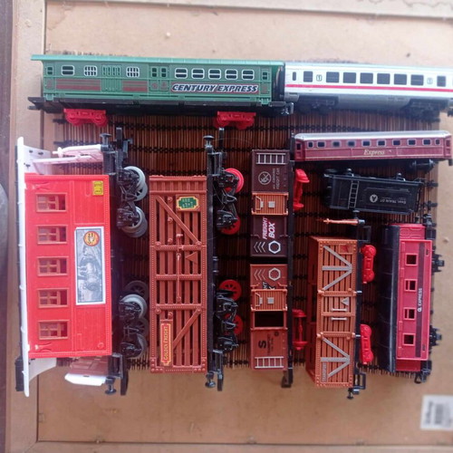Set of various trains