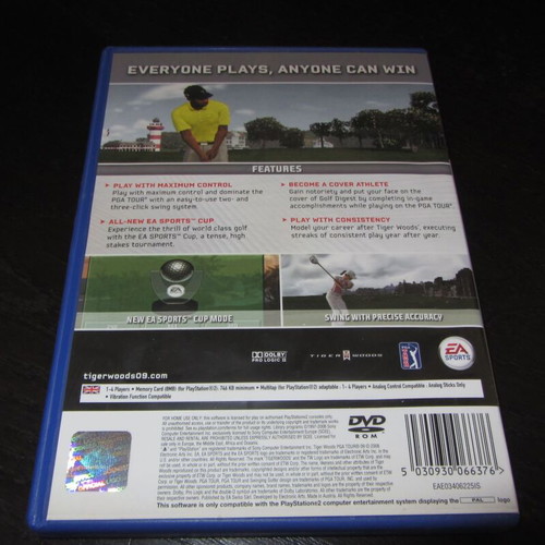 Tiger Woods PGA Tour 09 PS2 game used, complete with manual