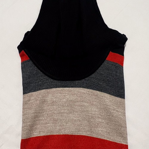 Canda (C&A) sweater used, short-sleeve with wide collar multicolor