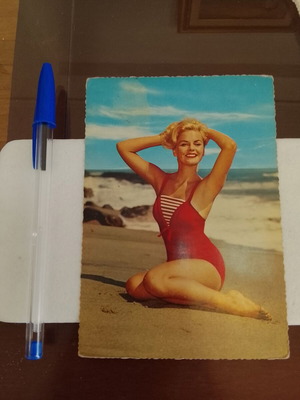 Vintage Pin-Up Glamour Postcard Krüger used, Made in Western Germany