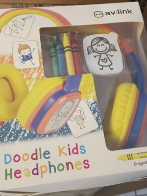 Παιδικά ακουστικά χρωματιστά Doodle με δώρο crayons καινούργια