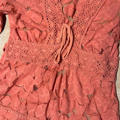 Thesis orange lace blouse used, size S