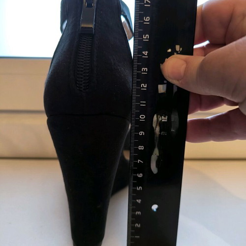 Platform sandals new, black, velvet texture with straps