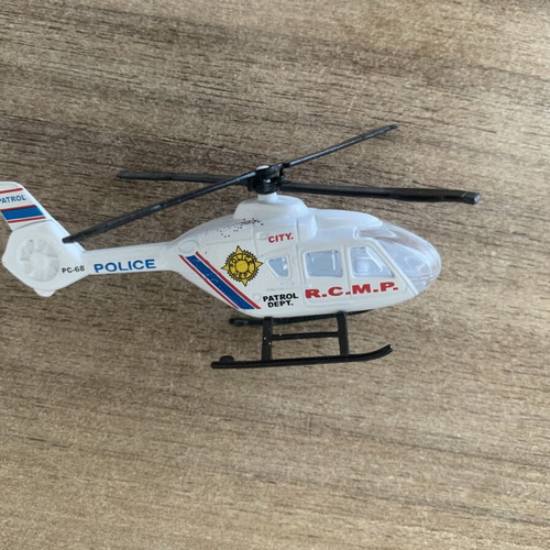 RCMP Police Helicopter Die-Cast Model used, vintage collectible