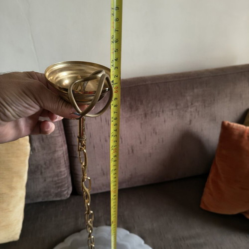 Vintage ceiling pendant light 45cm with swirl glass shade