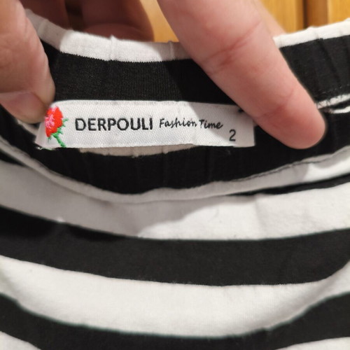 Derpouli strapless one-piece jumpsuit size 2 like new, black and white