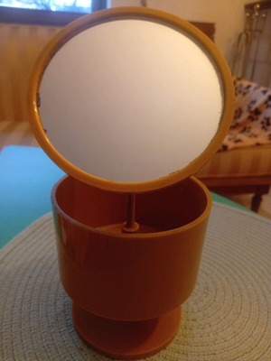 Vintage Space Age jewelry box used, 1970s, Hong Kong