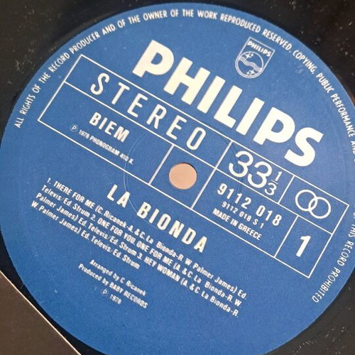La bionda vinyl record used in very good condition