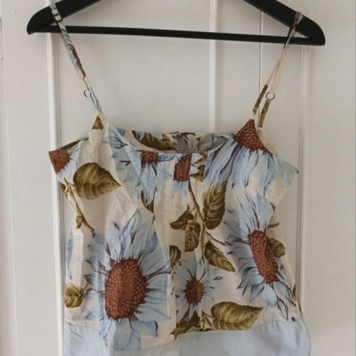 Tommy Hilfiger vintage blouse, beige and turquoise, size S