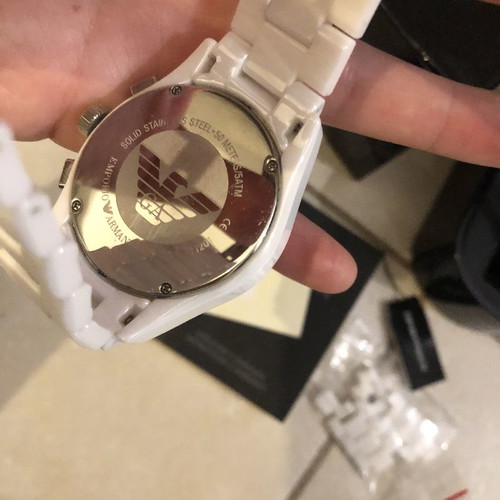 Emporio Armani AR1403 Ceramic Wristwatch new unisex white