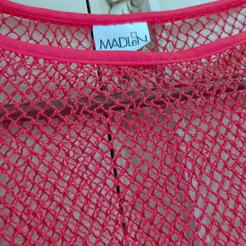Red mesh blouse like new made of elastic material