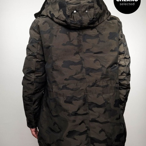 Adhoc 1959 The Bold Parka men's hooded camo down jacket like new, size L•XL