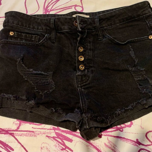 River Island black denim shorts like new, size M 38 10