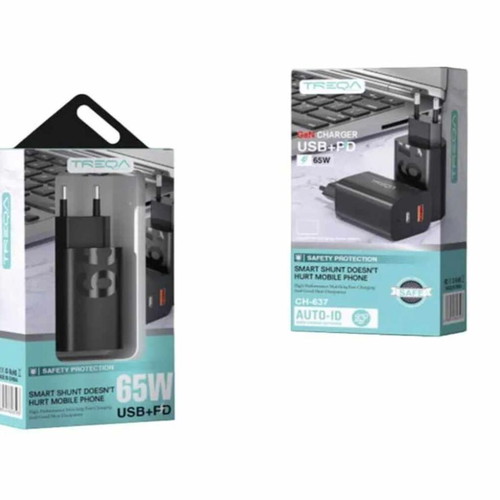Treqa charger 65W 1USB+PD new