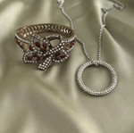 Hinged bangle and necklace charm set used