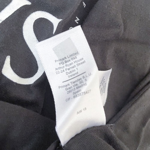 Primark short-sleeve T-shirt used, size XL, black