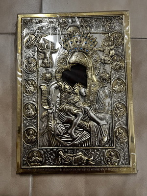 Panagia Axion Esti Silver Icon new
