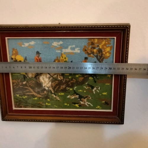Cross-stitch embroidered painting like new, size 26x34