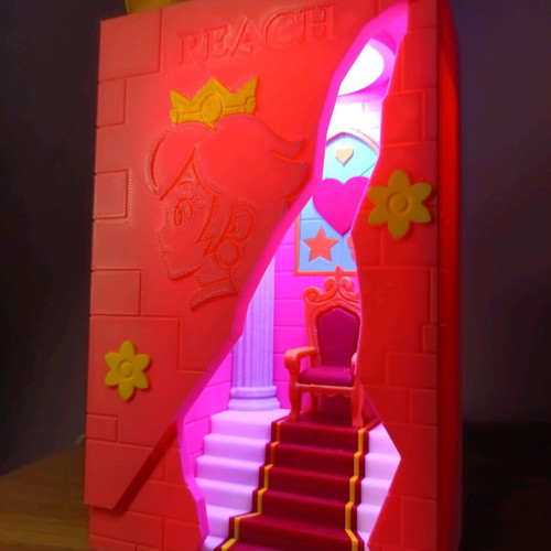 Princess Peach Castle lamp like new with RGB effects