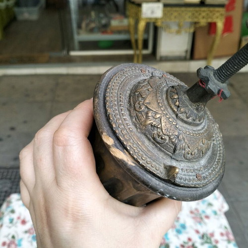 Antique coffee grinder used
