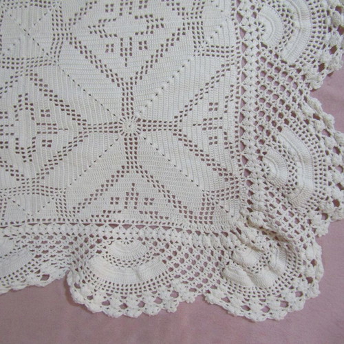 Vintage lace bed cover 170×200 cm, like new, white