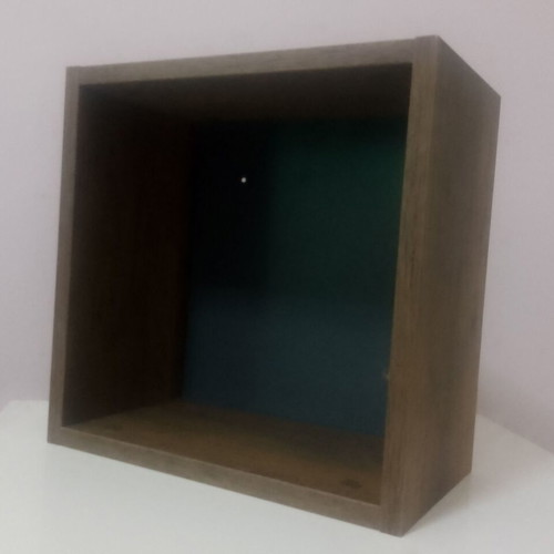 Wall shelves cubes set of 2, like new, dark brown oak wood