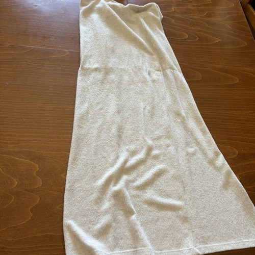 Pull & Bear Grey/White Long Skirt with Back Slit like new