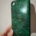 iPhone 8 case used with green design and gold details