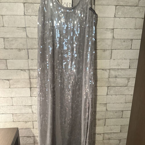 zara silver glitter dress sequin transparent grey… launchdate:2/24/2023