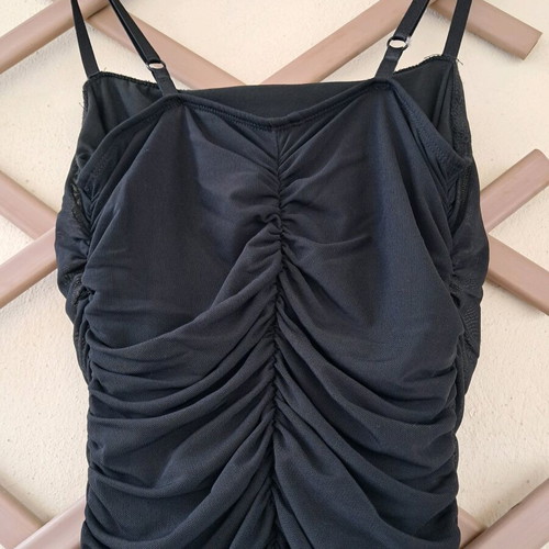 Black ruched strap dress elastic No XS like new Shein