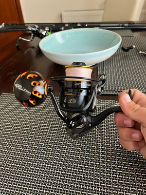 Fishing gear used including Diana Virtus 4000, Daiwa mission cs 2500, Shimano fx 4000, Daiwa crosscast shore jigging rod