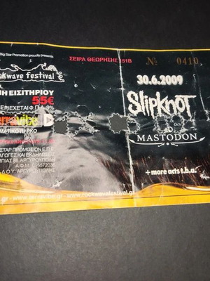Rockwave 2009 ticket used, rare