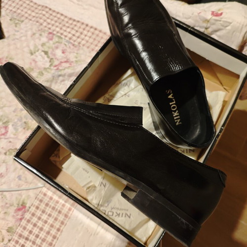 Nikolas men's leather loafers black size 43 like new